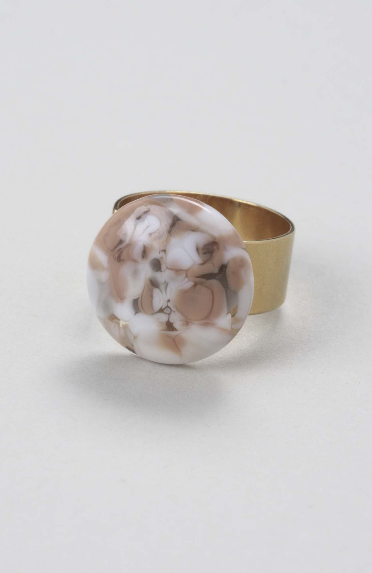 Bague plate ajustable Nude