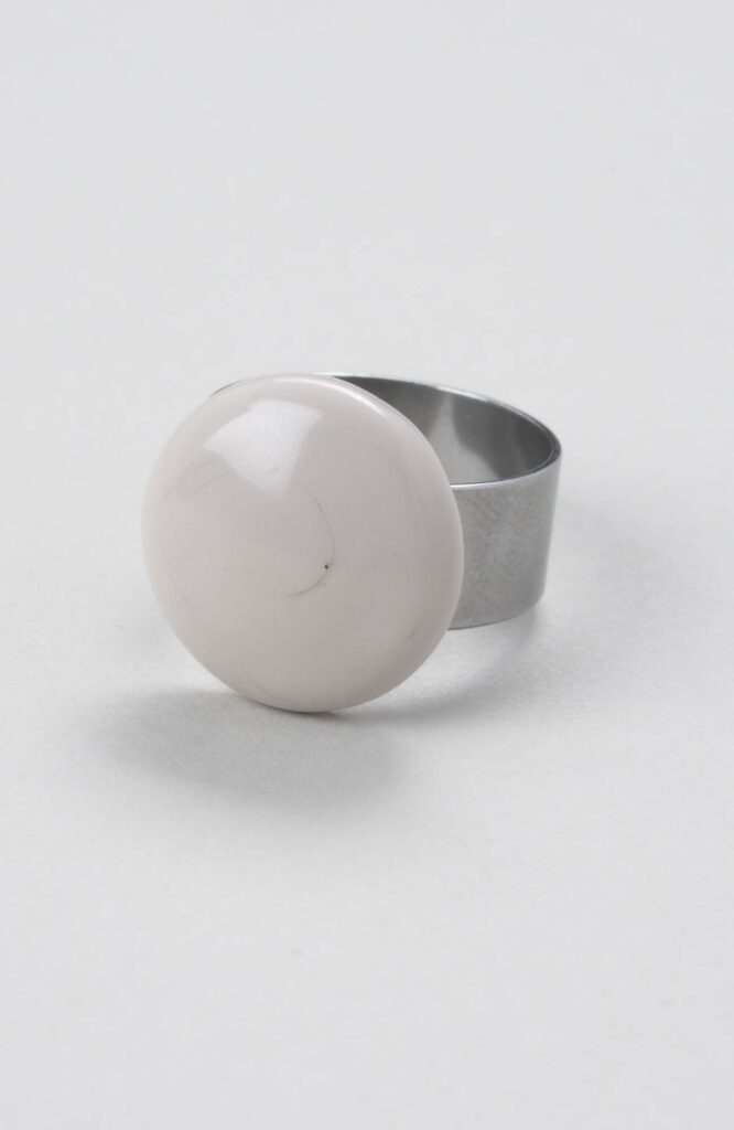 Bague plate ajustable Ivoire