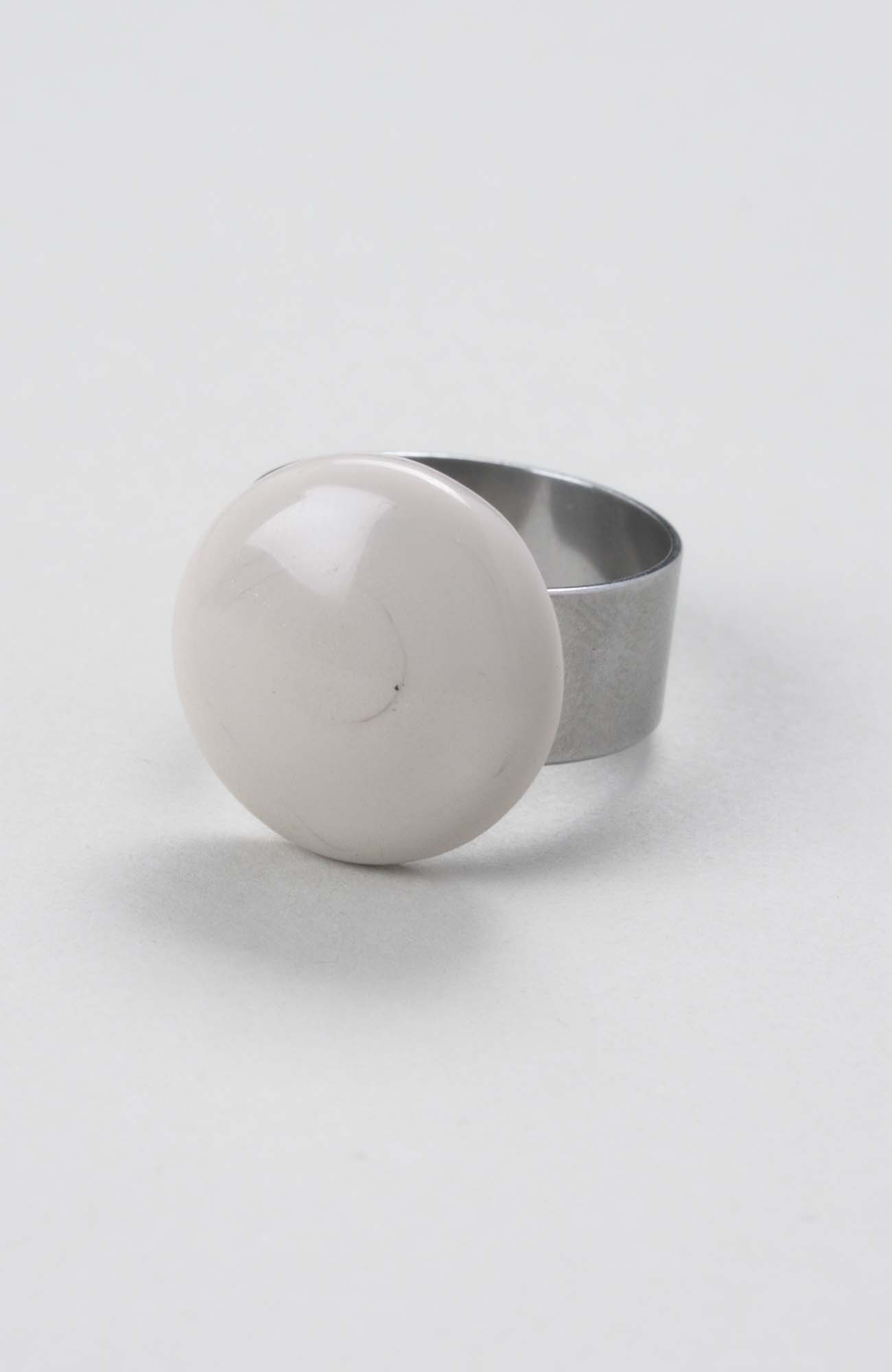 Bague plate ajustable Ivoire