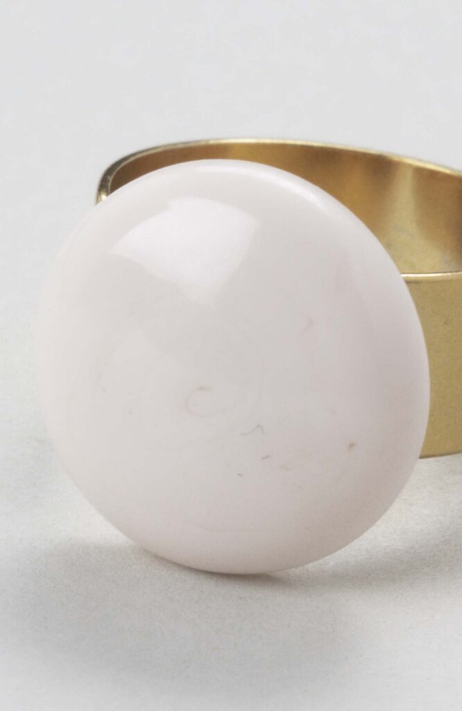 Bague plate ajustable Crème rosé