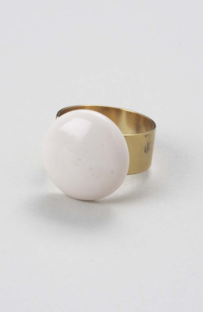 Bague plate ajustable Crème rosé