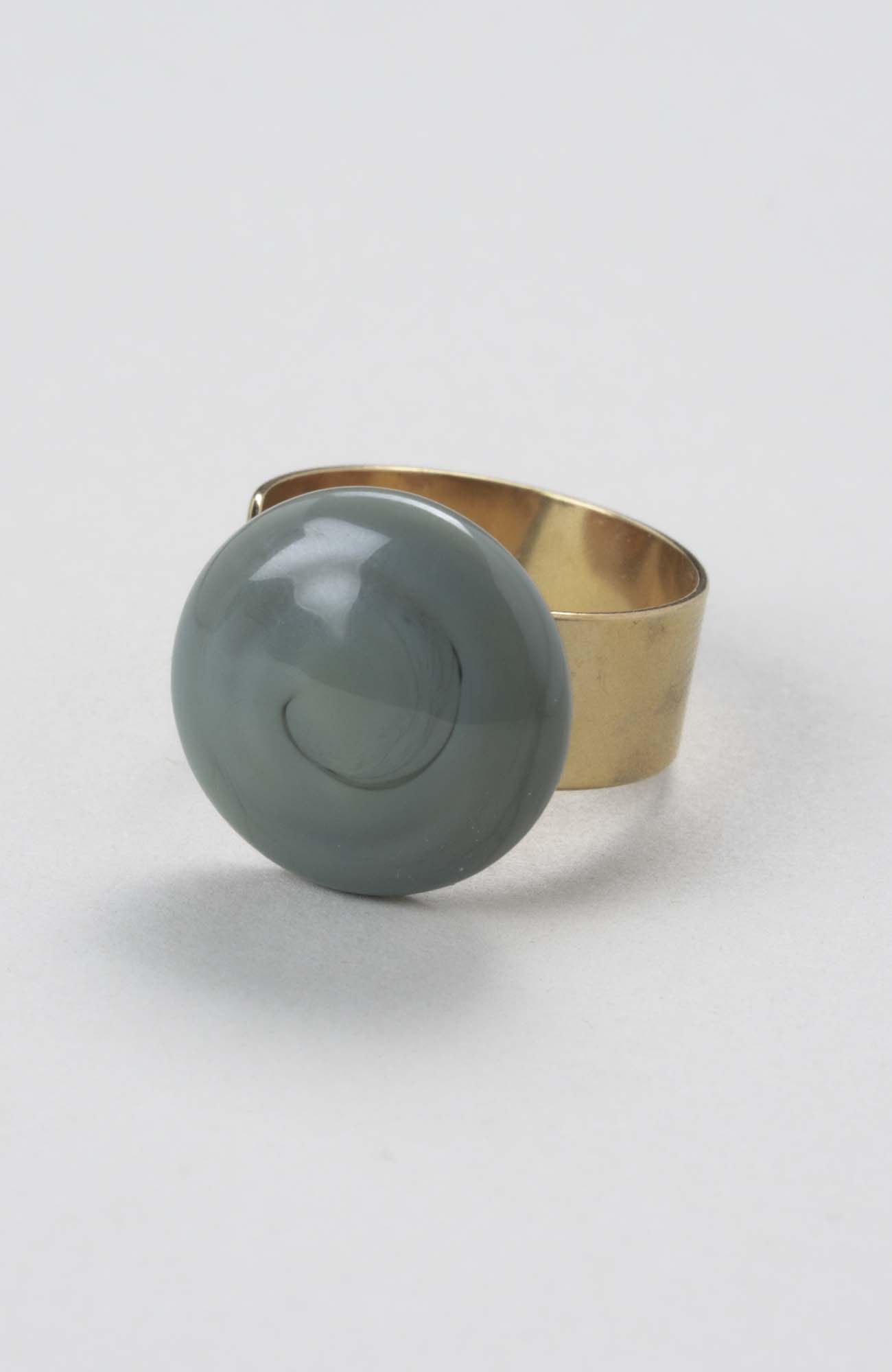 Bague plate ajustable Kaki Uni
