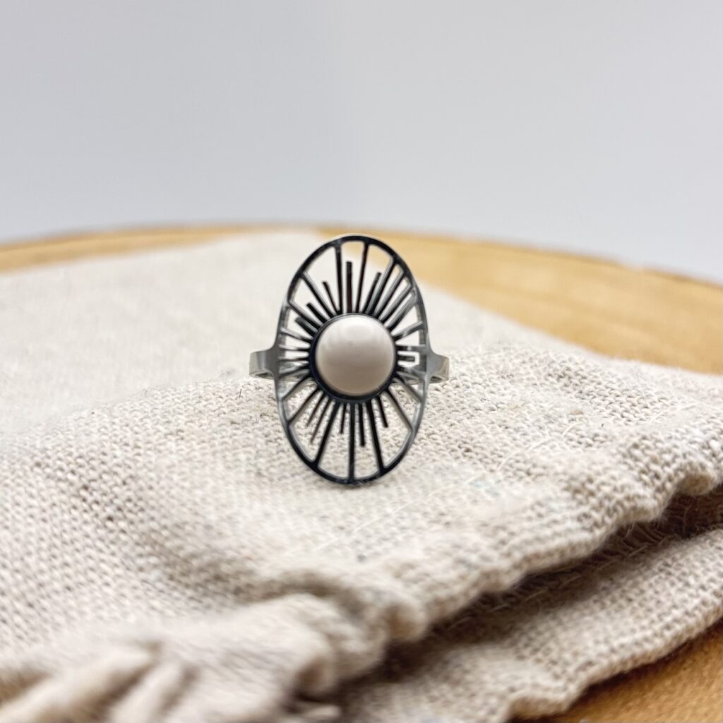 Bague Soleil ajustable "Ivoire"