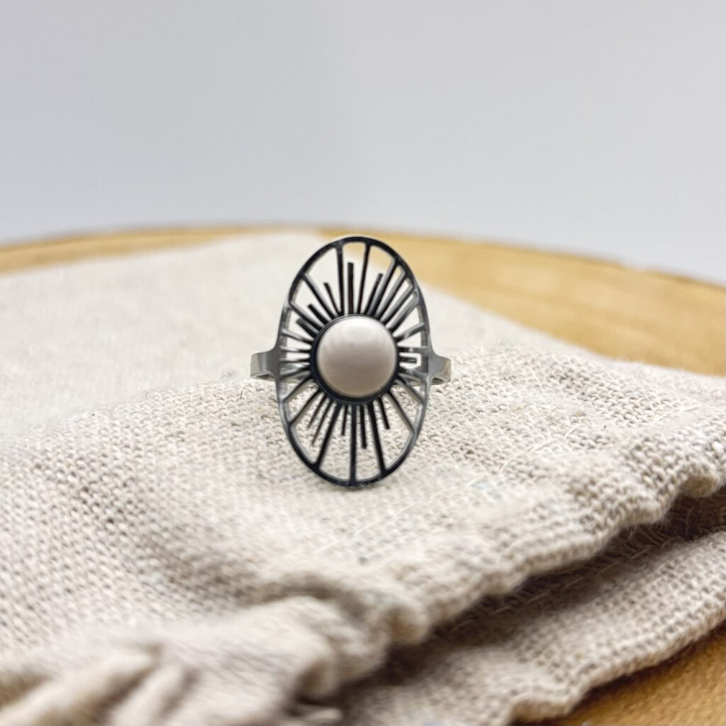 Bague Soleil ajustable "Ivoire"