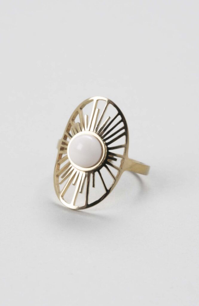 Bague Soleil ajustable Crème rosé