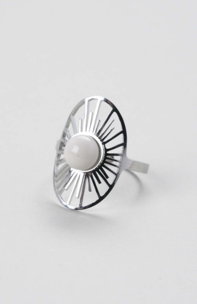 Bague Soleil ajustable Ivoire