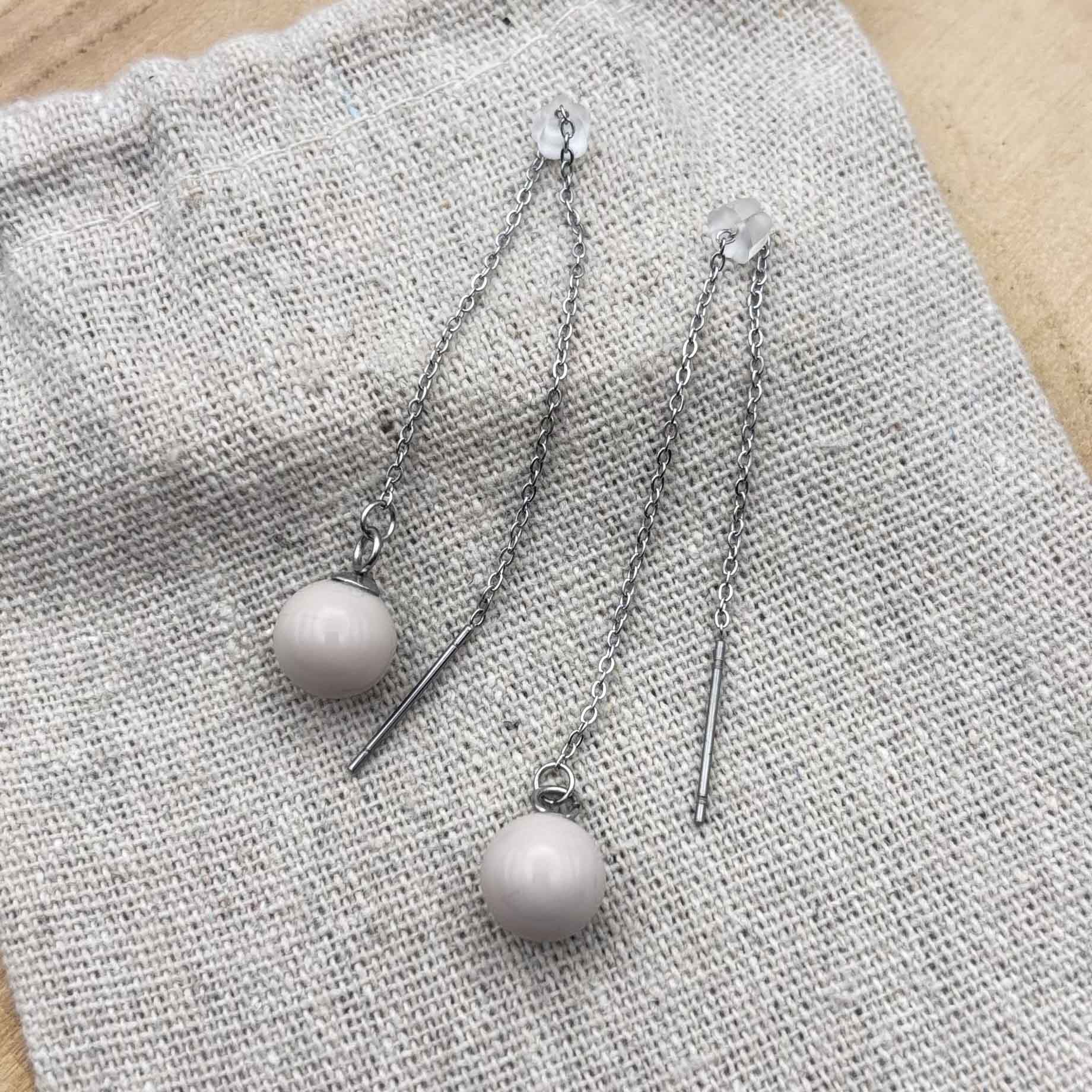 Boucles d’oreilles chaînettes Ivoire
