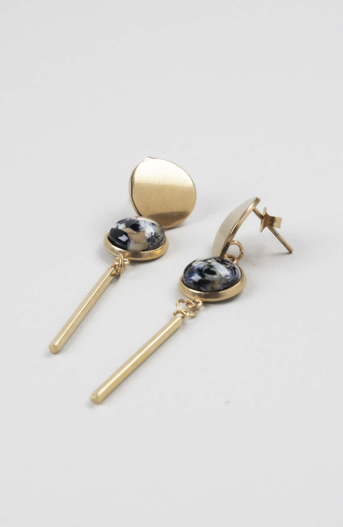 Clous d&rsquo;oreilles pendants cabochon Intense