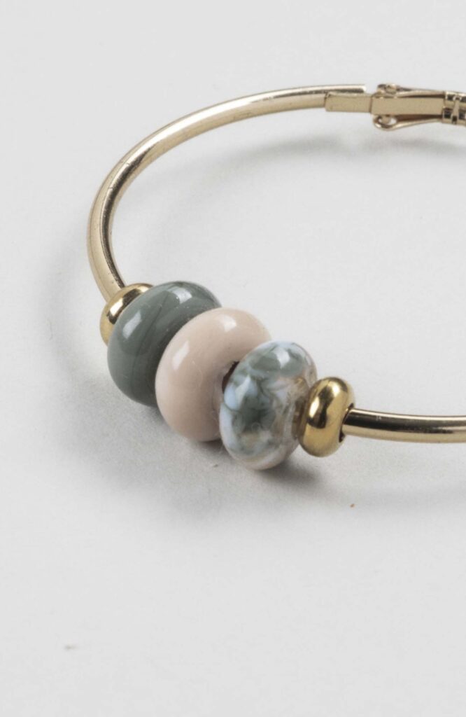Boucles d'oreilles créoles Kaki