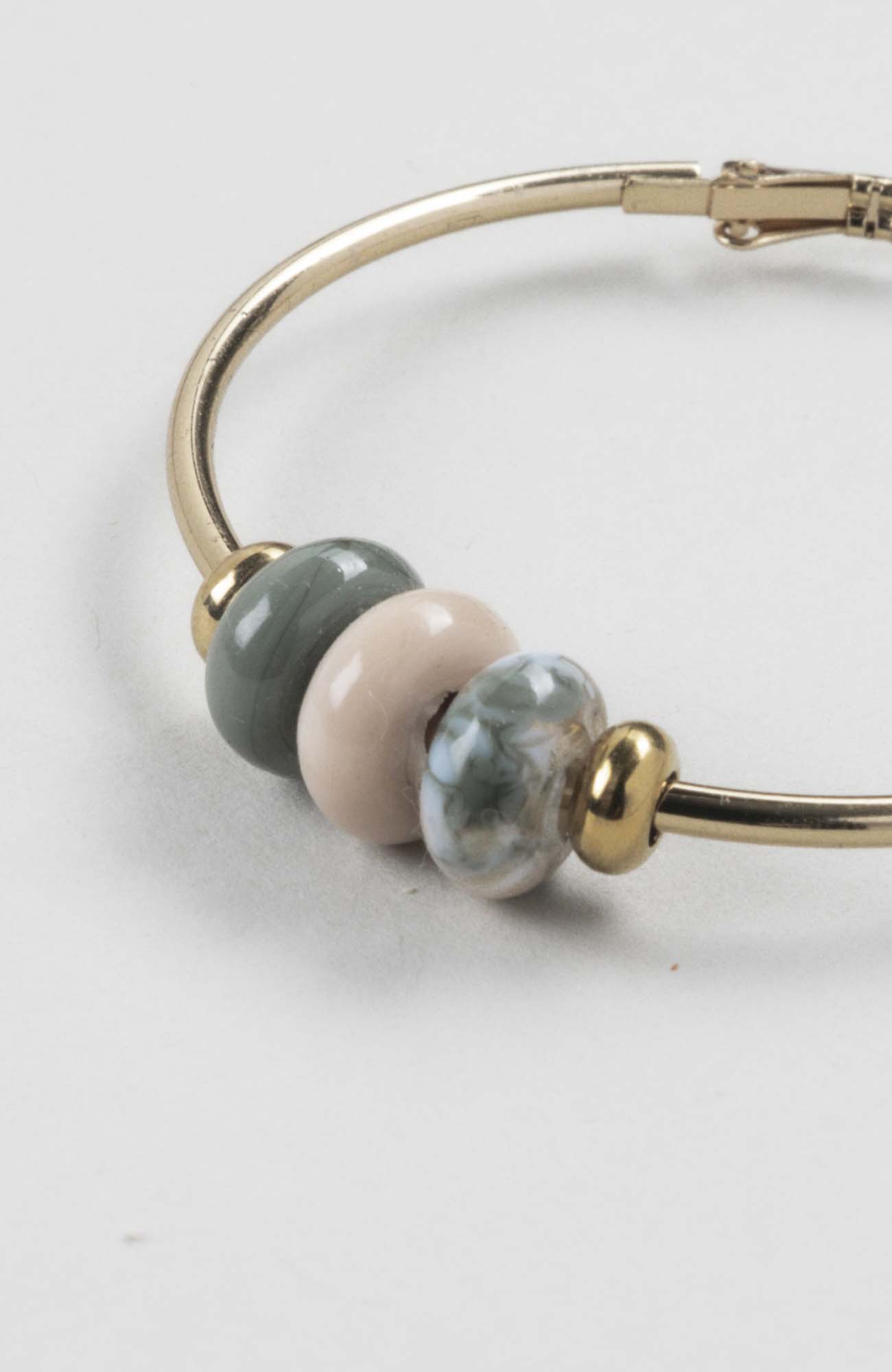 Boucles d&rsquo;oreilles créoles Kaki