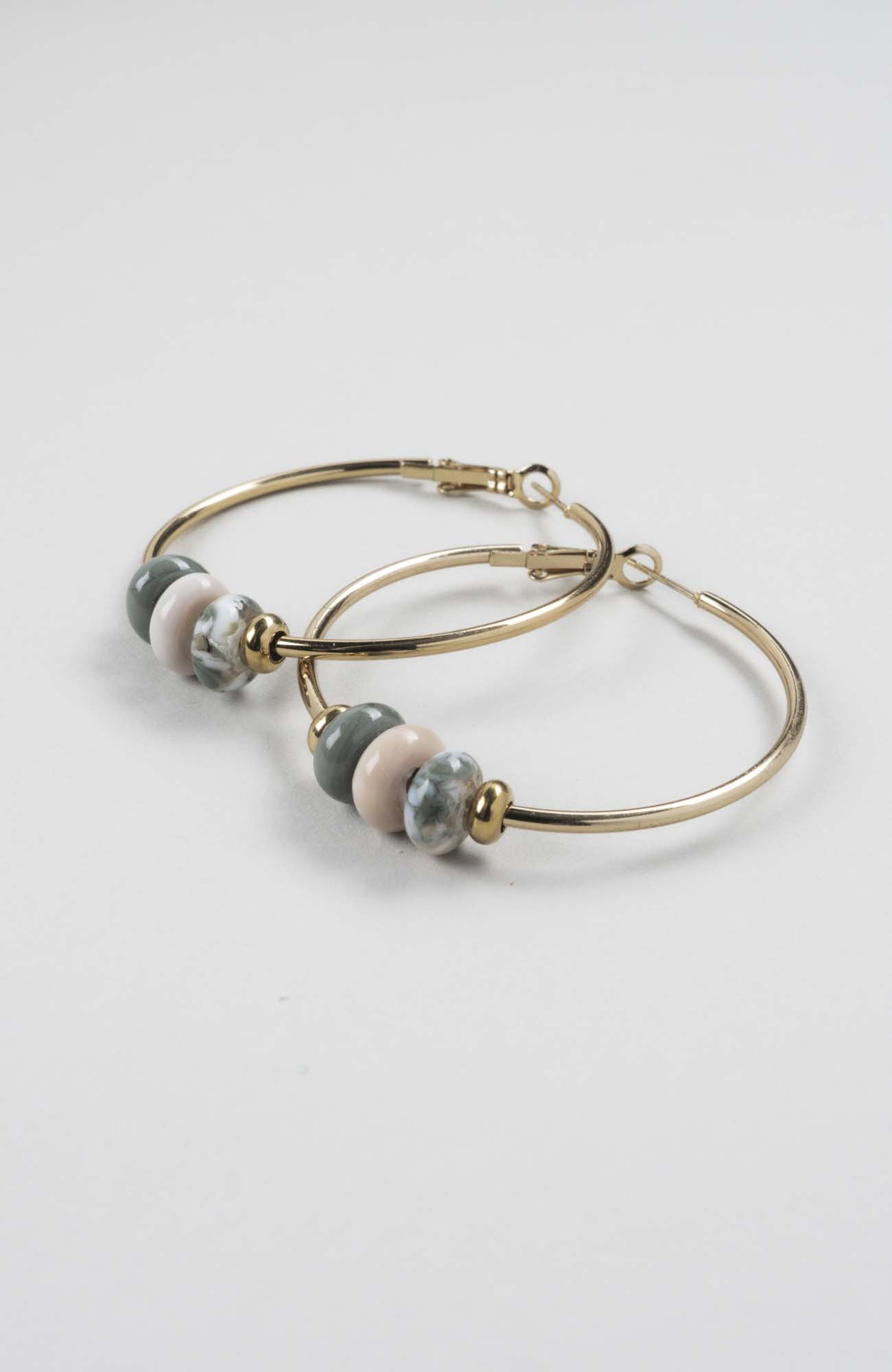 Boucles d&rsquo;oreilles créoles Kaki
