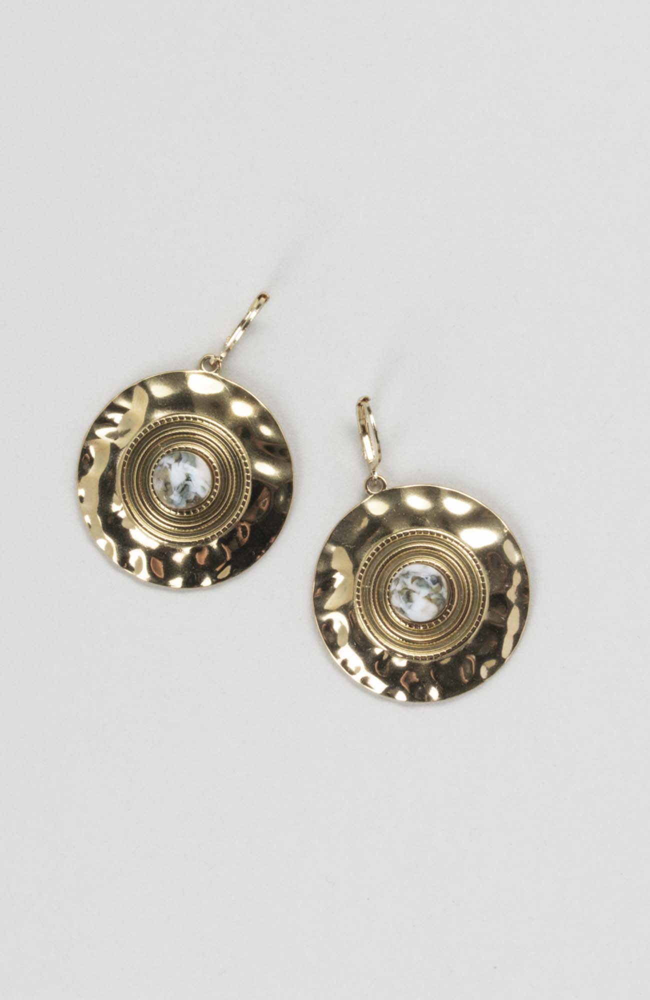 Boucles d&rsquo;oreilles disques Kaki