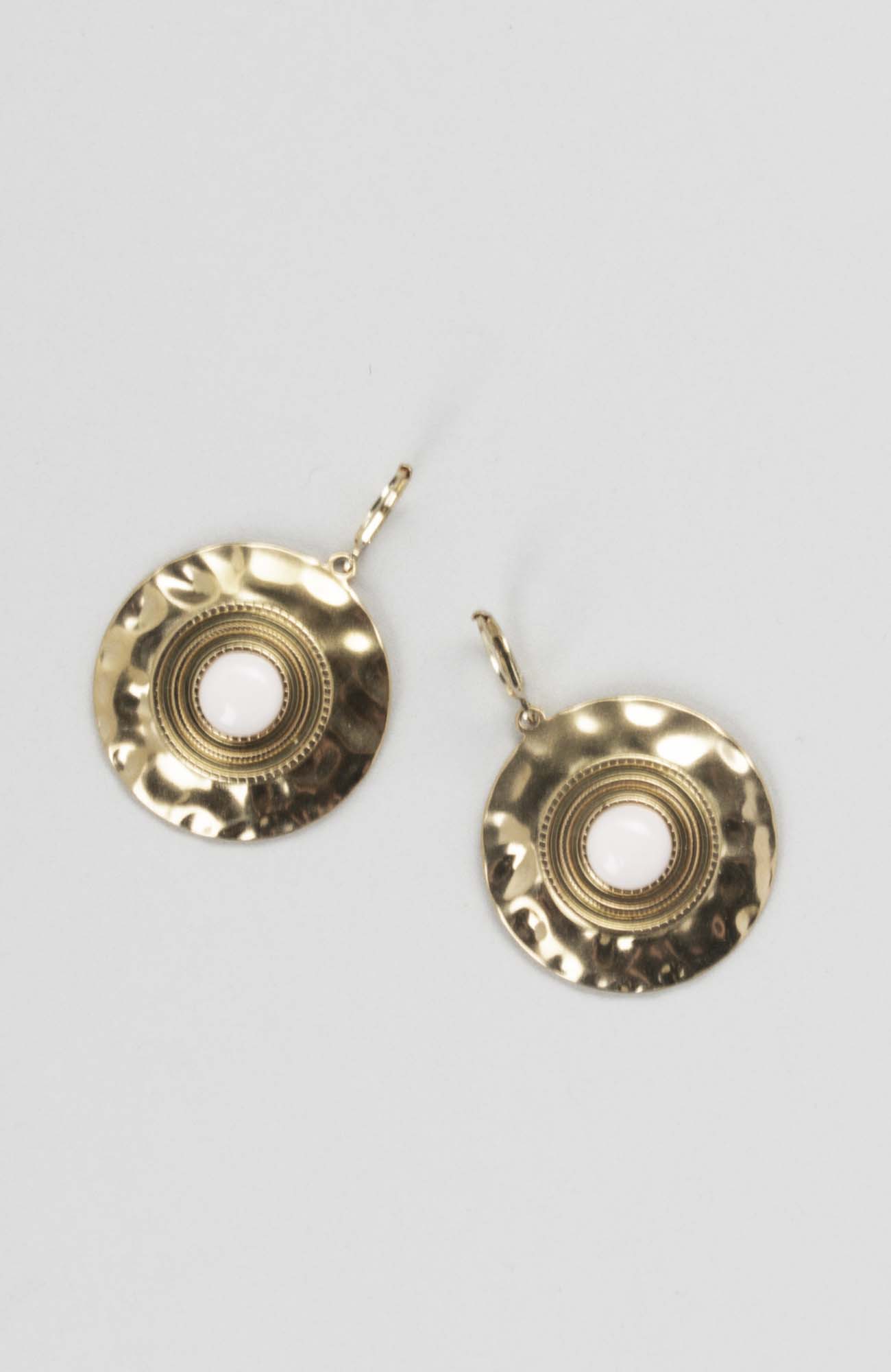 Boucles d’oreilles disques Crème rosé