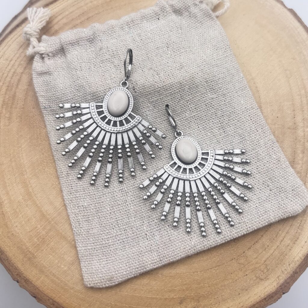 Boucles d'oreilles orientales "Ivoire"