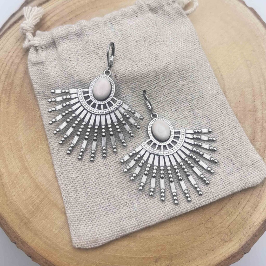 Boucles d'oreilles orientales "Ivoire"