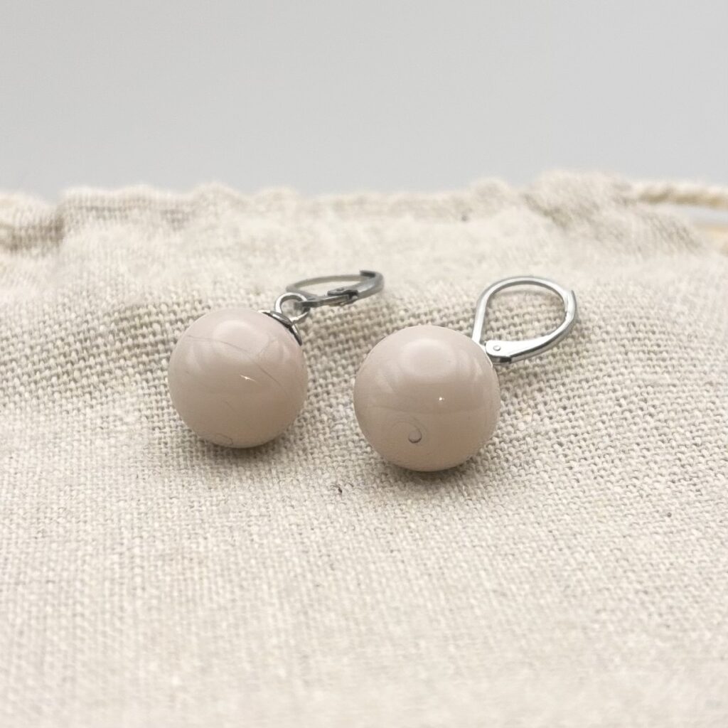 Boucles d'oreilles perles "Ivoire"