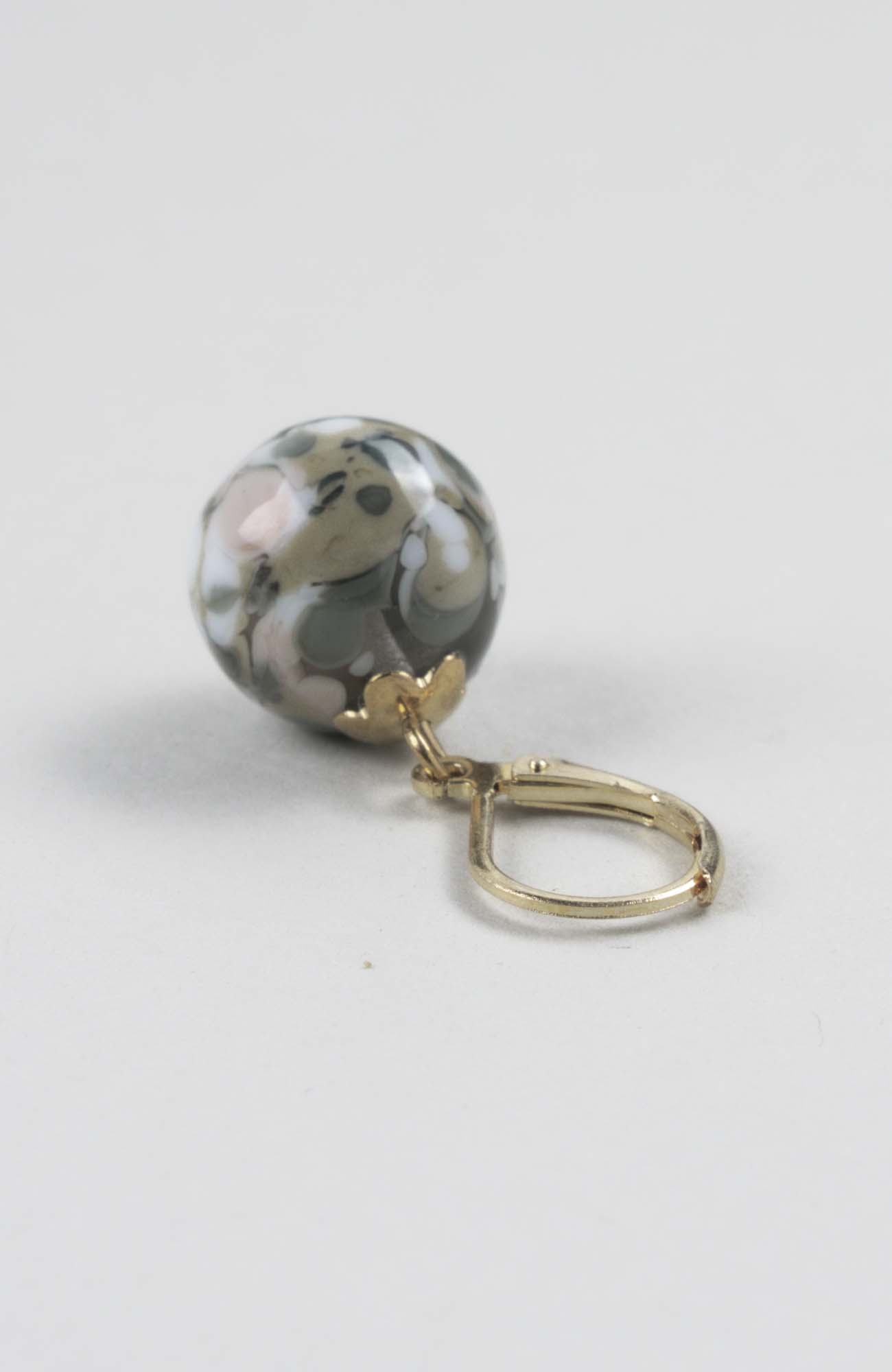 Boucles d’oreilles perles Kaki