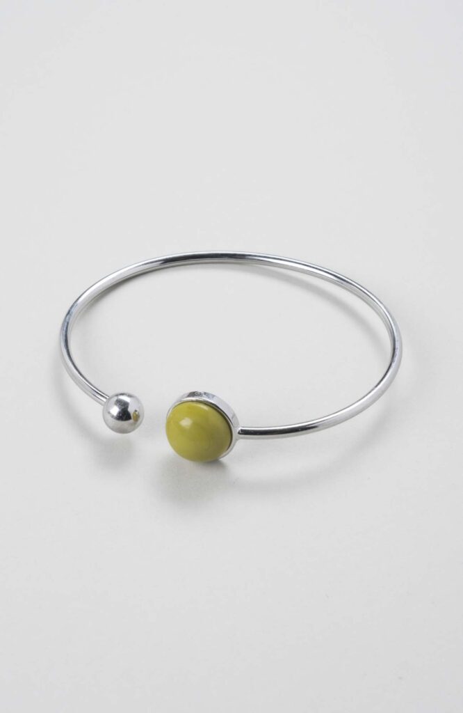 Bracelet jonc cabochon ajustable taille L Anis Uni