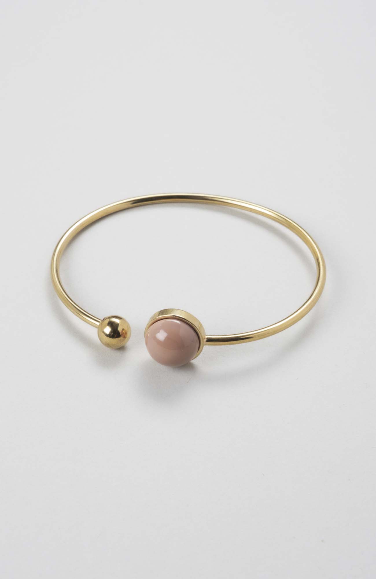 Bracelet jonc cabochon ajustable taille L Nude Uni