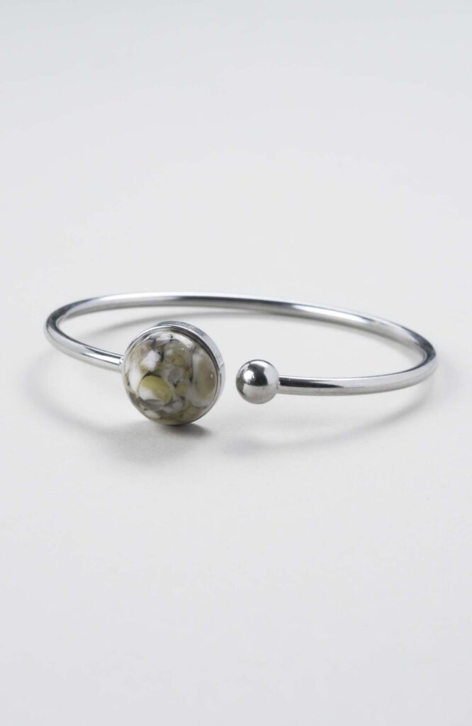 Bracelet jonc cabochon ajustable taille S/M Anis