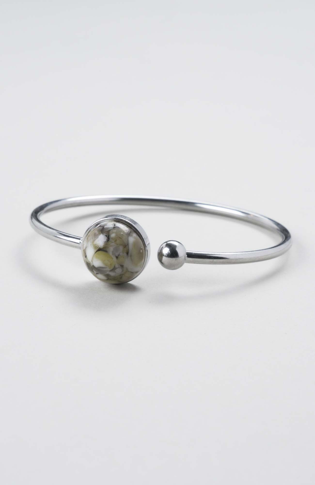 Bracelet jonc cabochon ajustable taille S/M Anis