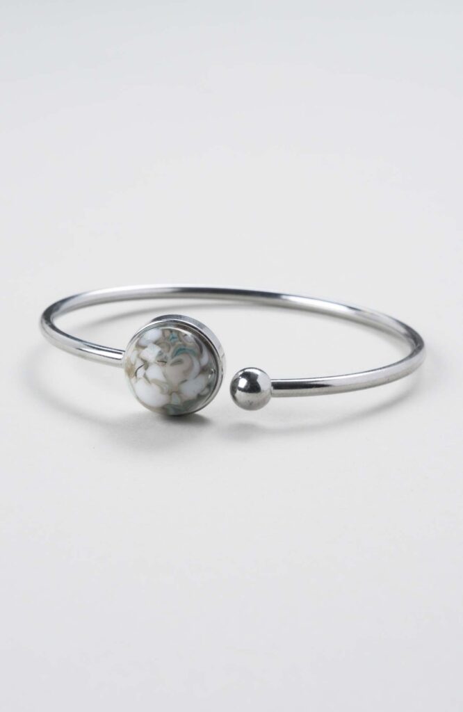 Bracelet jonc cabochon ajustable taille S/M "Cielo"