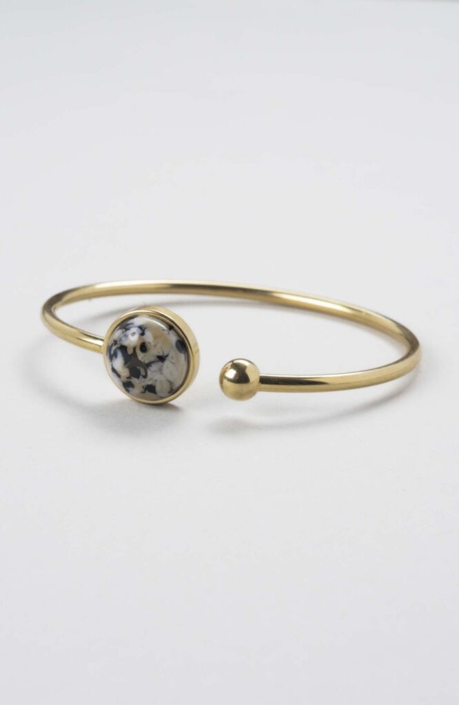 Bracelet jonc cabochon ajustable taille S/M Intense