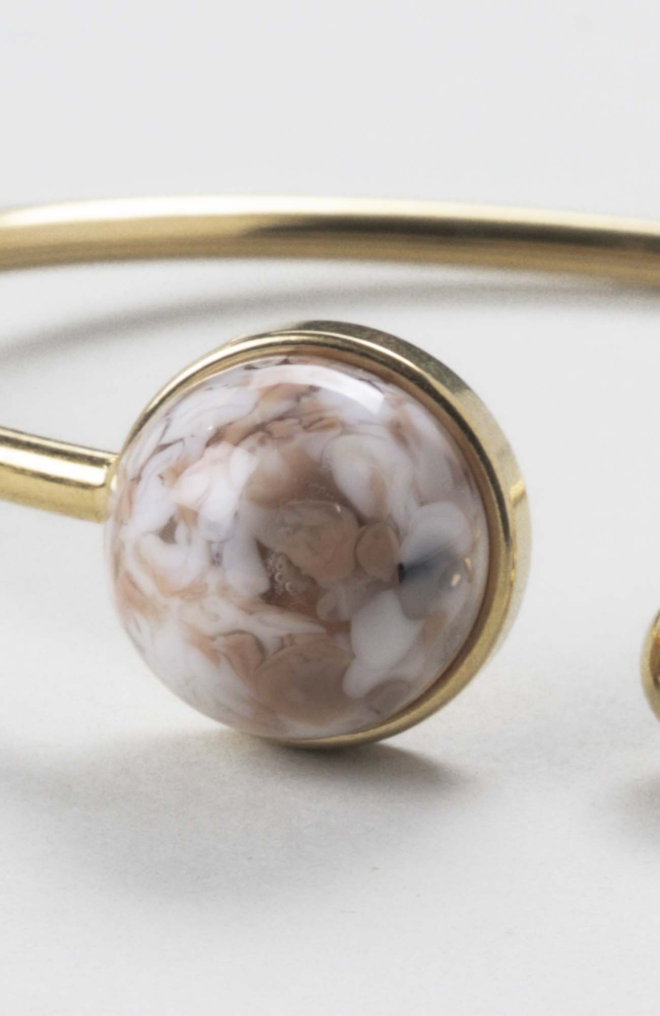 Bracelet jonc cabochon ajustable taille S/M Nude