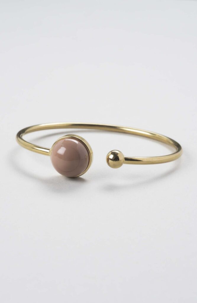 Bracelet jonc cabochon ajustable taille S/M Nude Uni