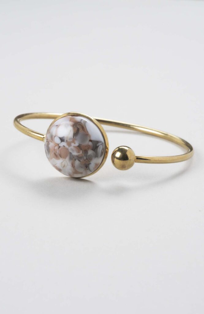 Bracelet jonc plat ajustable Nude