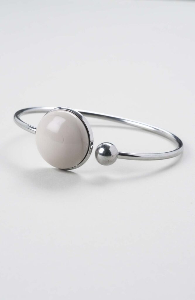 Bracelet jonc plat ajustable Ivoire