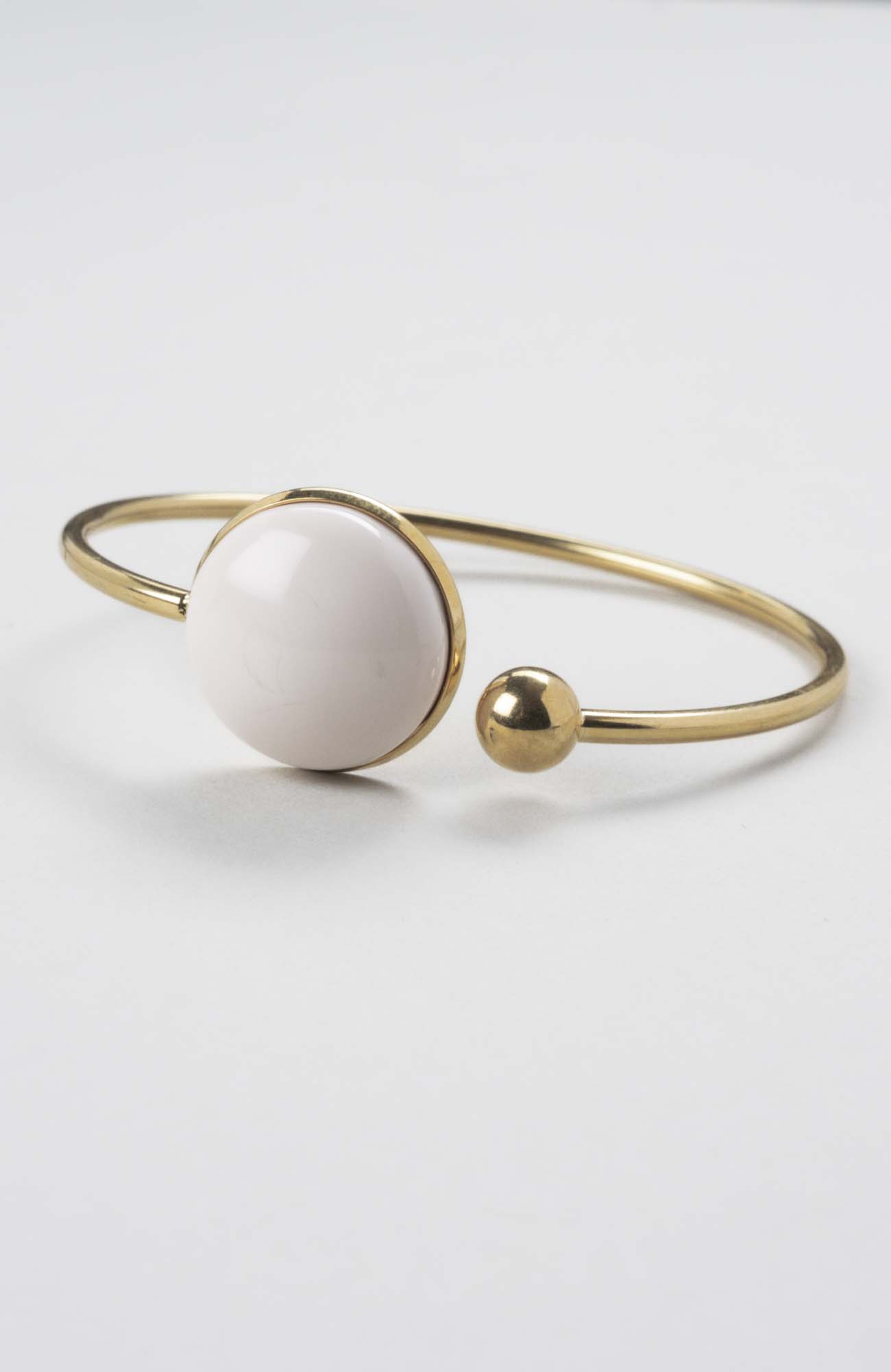 Bracelet jonc plat ajustable Crème rosé