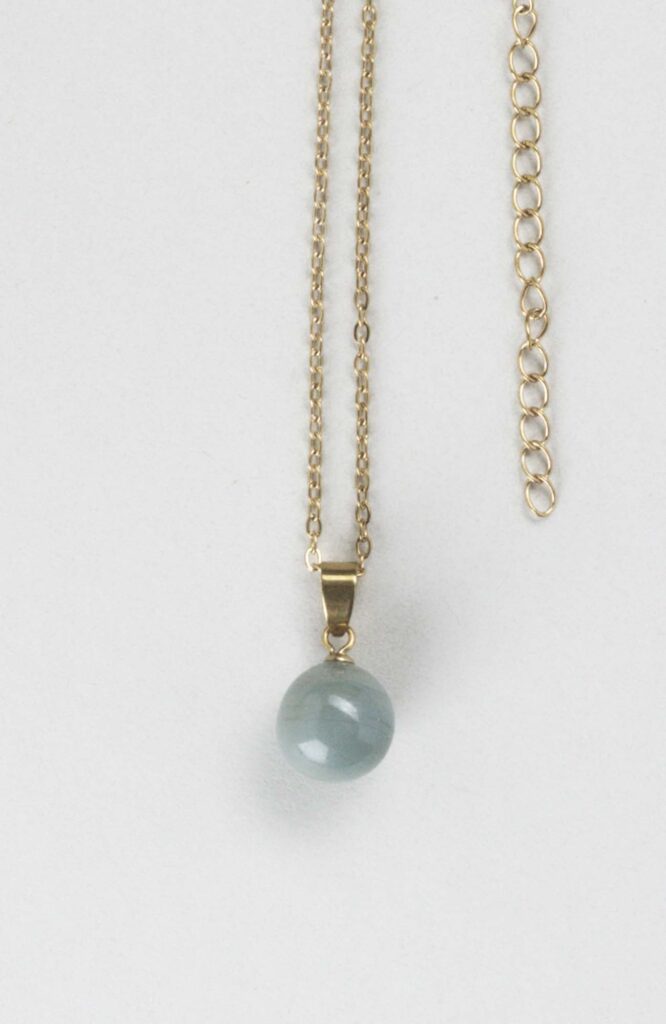 Collier petite perle Kaki Uni