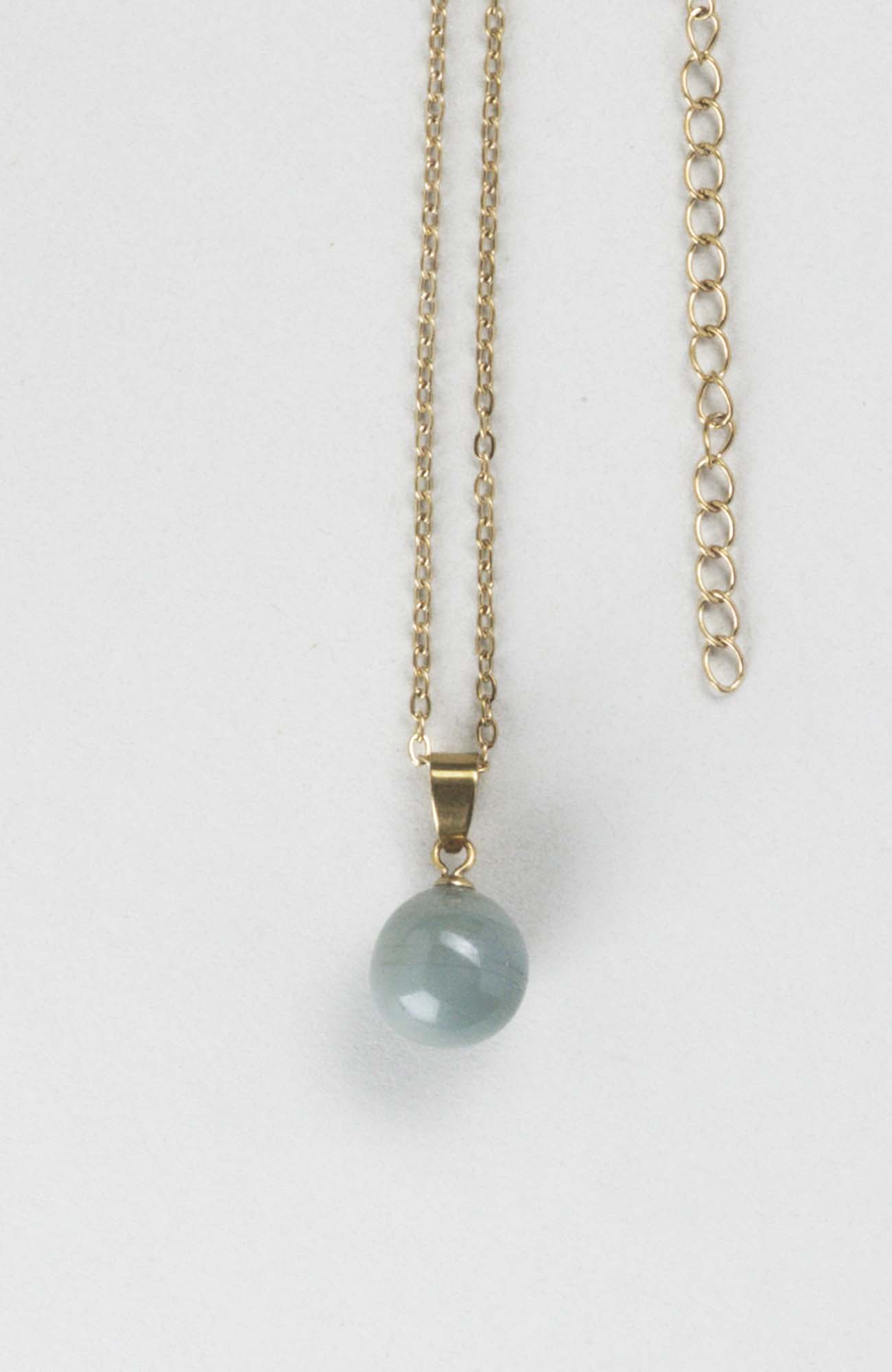 Collier petite perle Kaki Uni