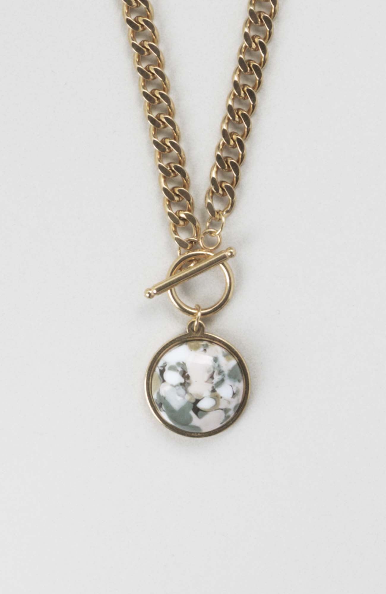Collier cabochon Kaki