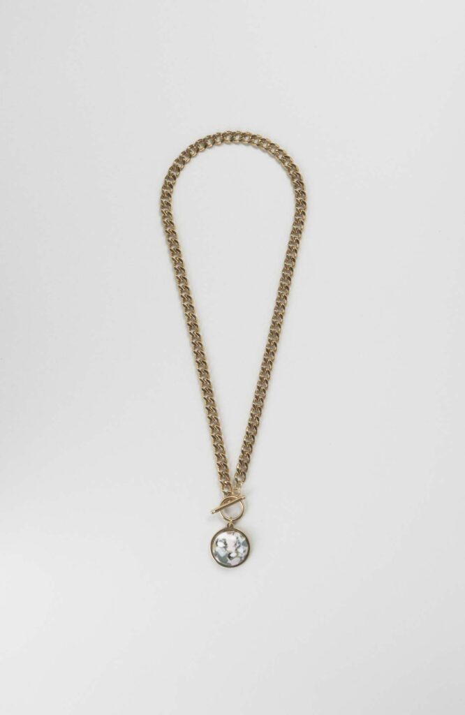 Collier cabochon Kaki
