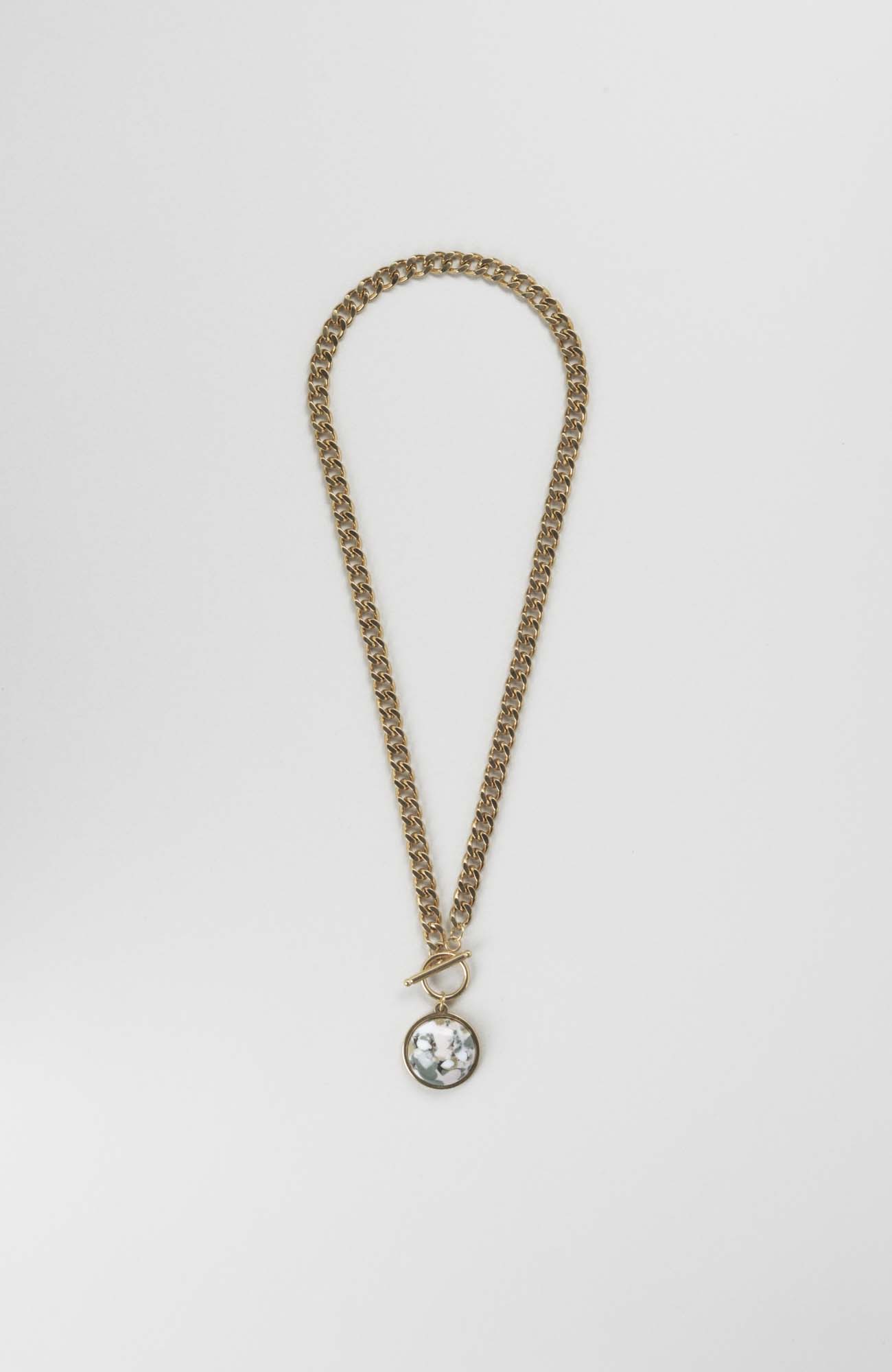 Collier cabochon Kaki