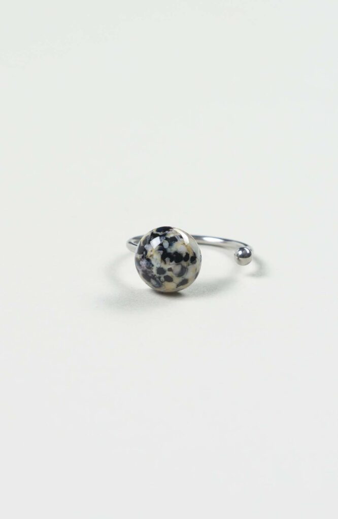 Bague décalée Intense Argenté