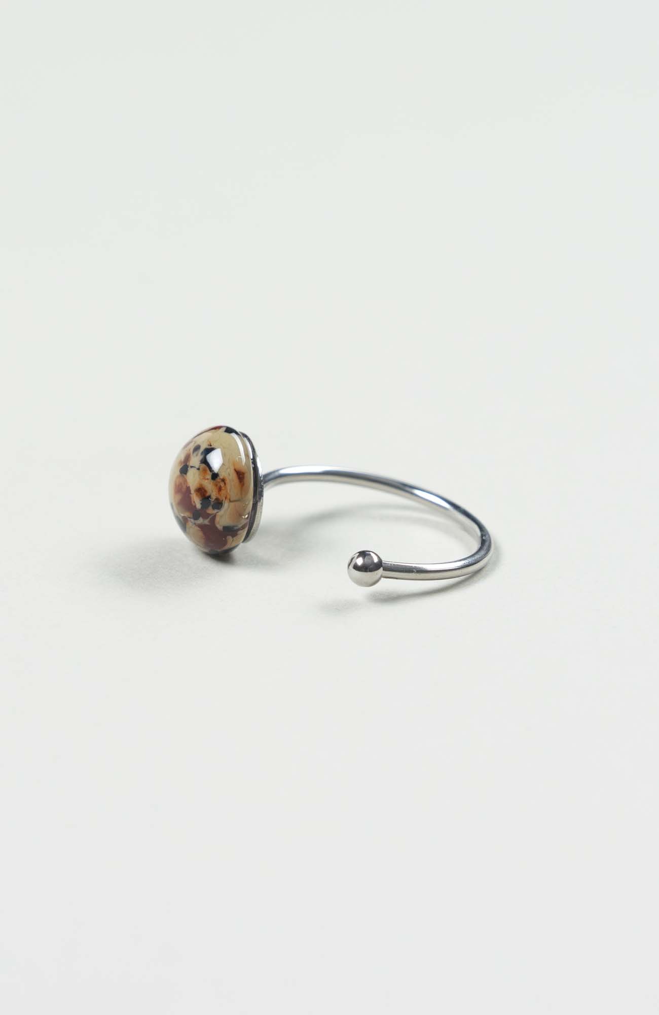 Bague décalée Velours Argenté