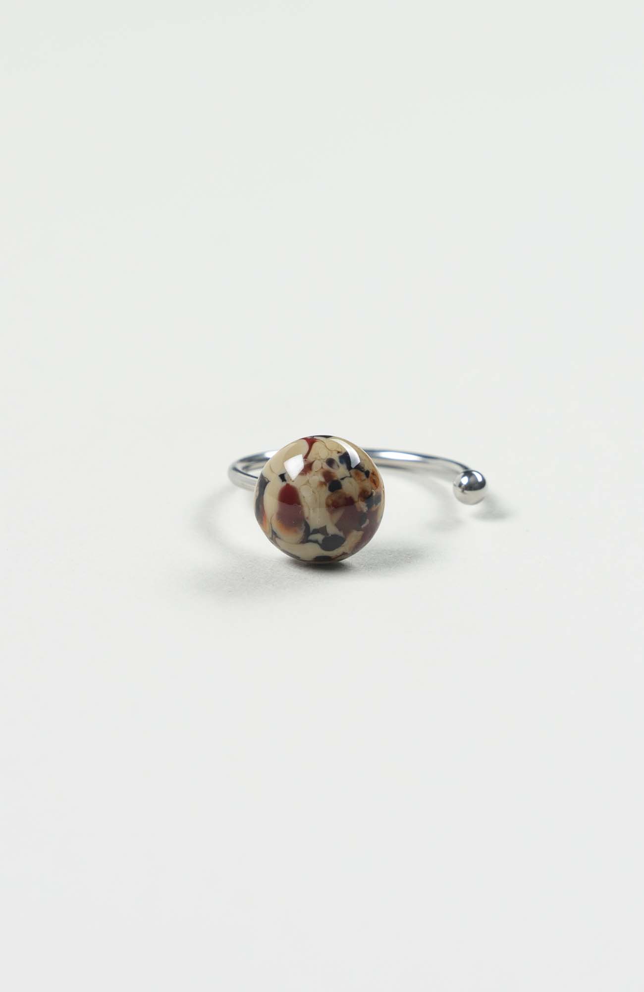 Bague décalée Velours Argenté
