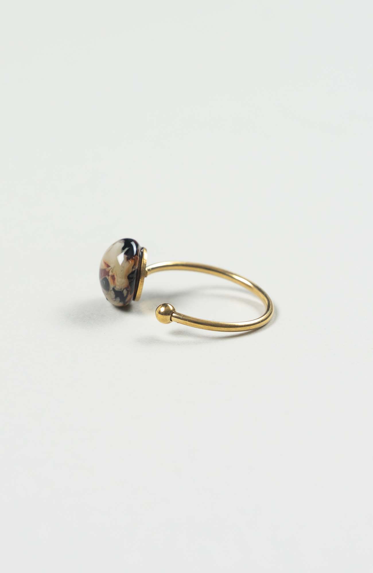 Bague décalée Velours Doré