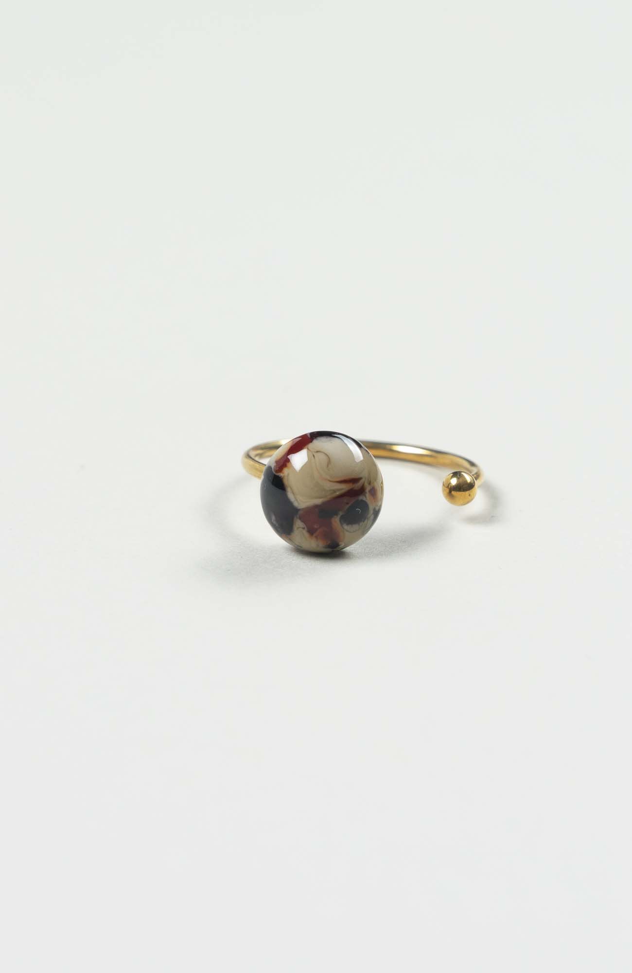Bague décalée Velours Doré