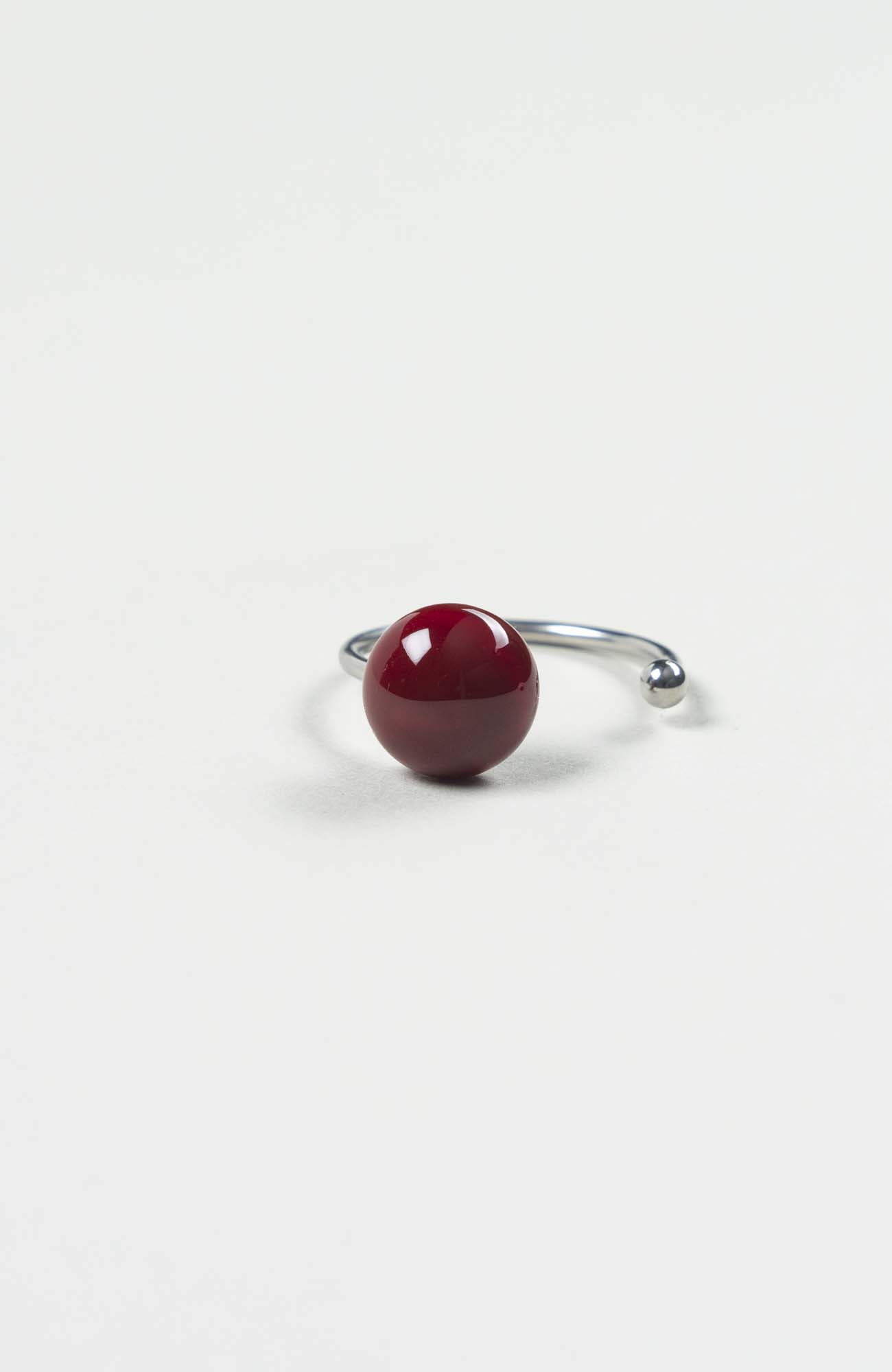 Bague décalée Velours Uni Argenté