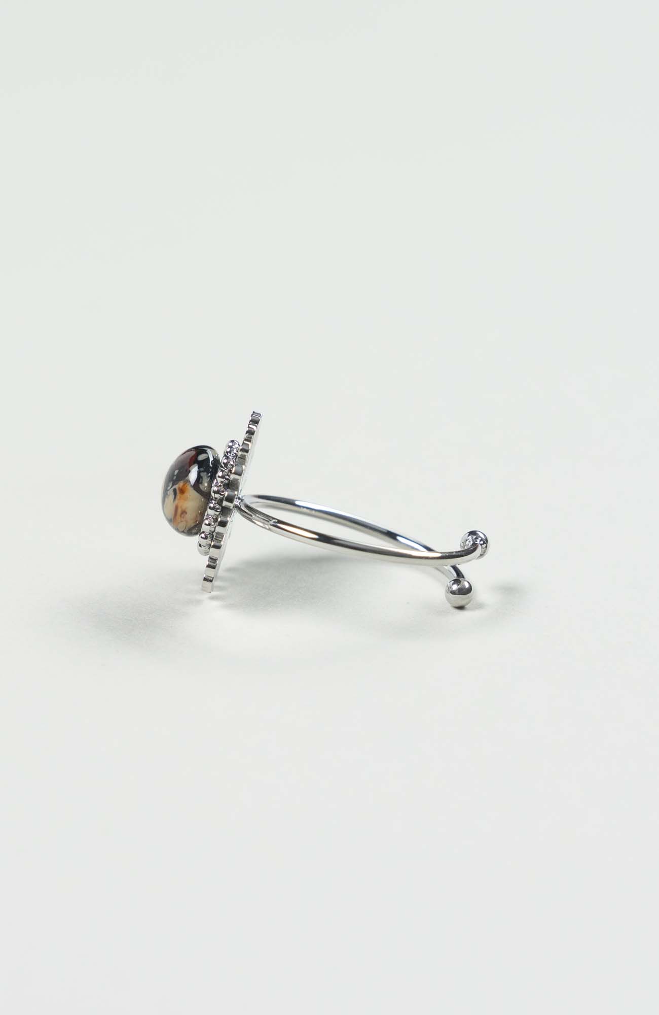 Bague fleur Velours Argenté