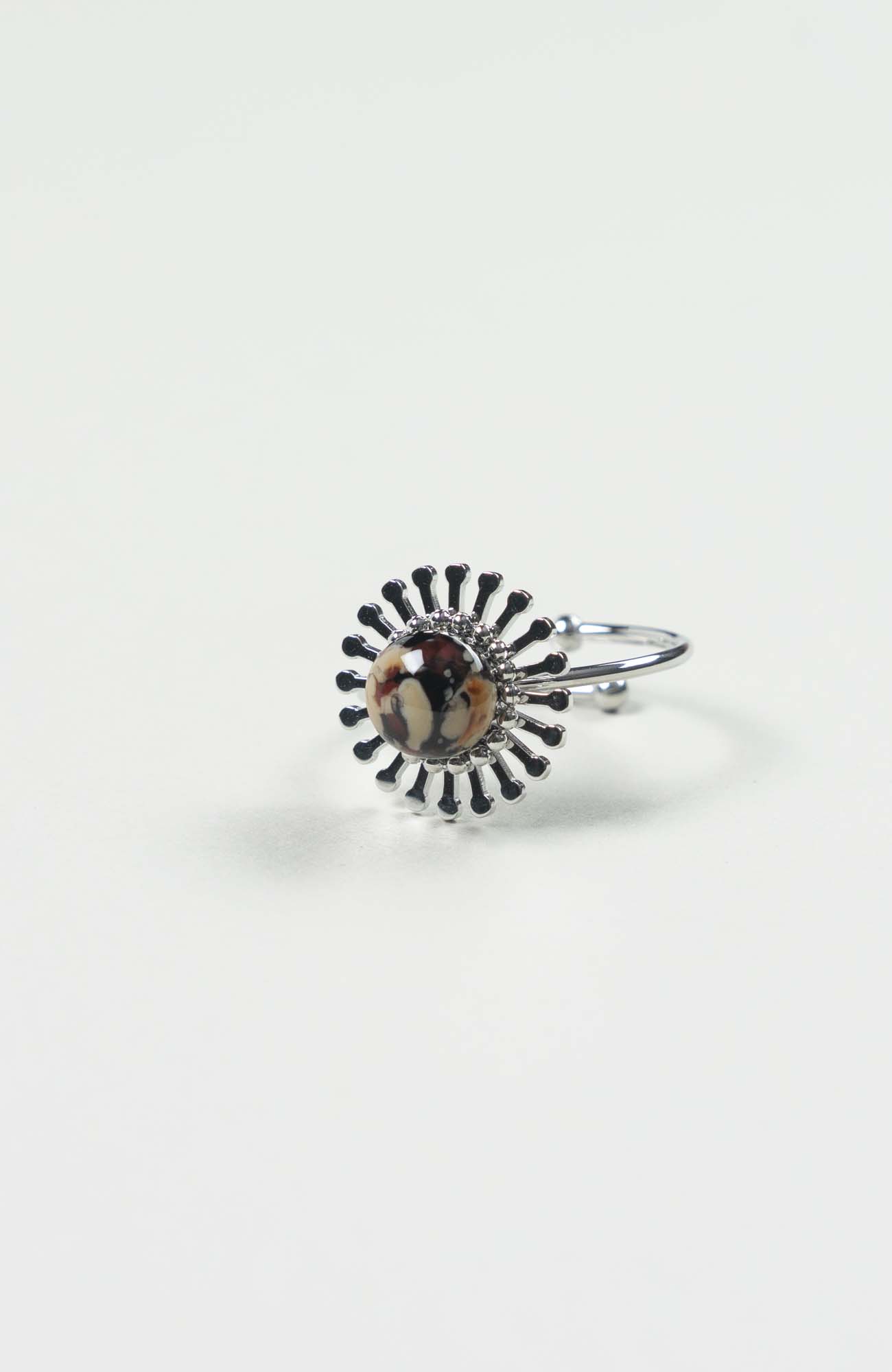Bague fleur Velours Argenté