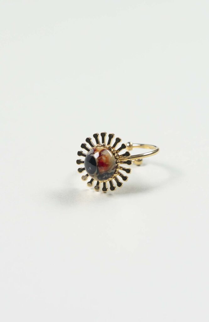 Bague fleur Velours Doré
