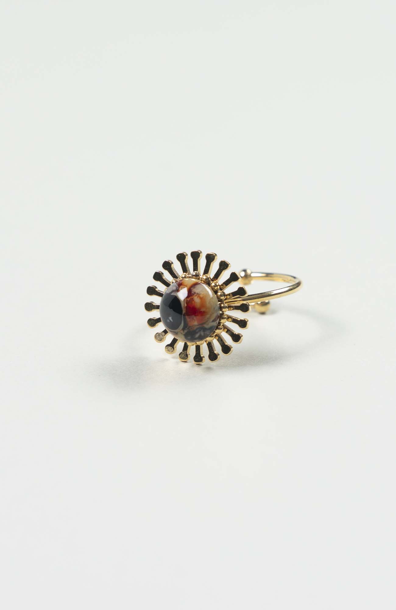 Bague fleur Velours Doré