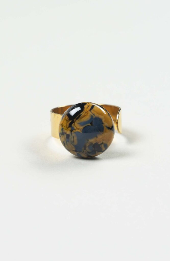 Bague plate Azura Doré