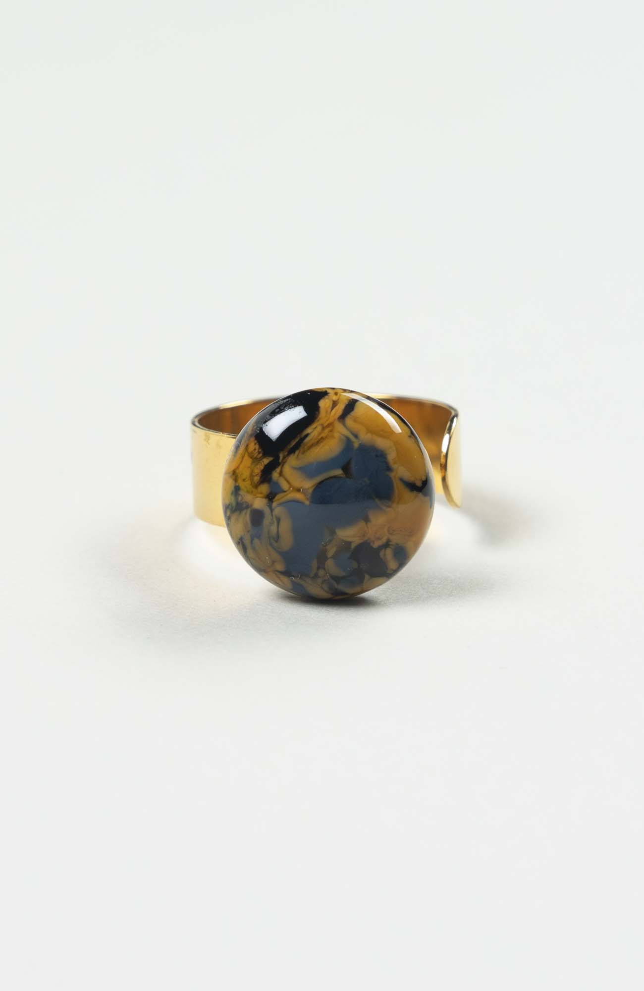Bague plate Azura Doré