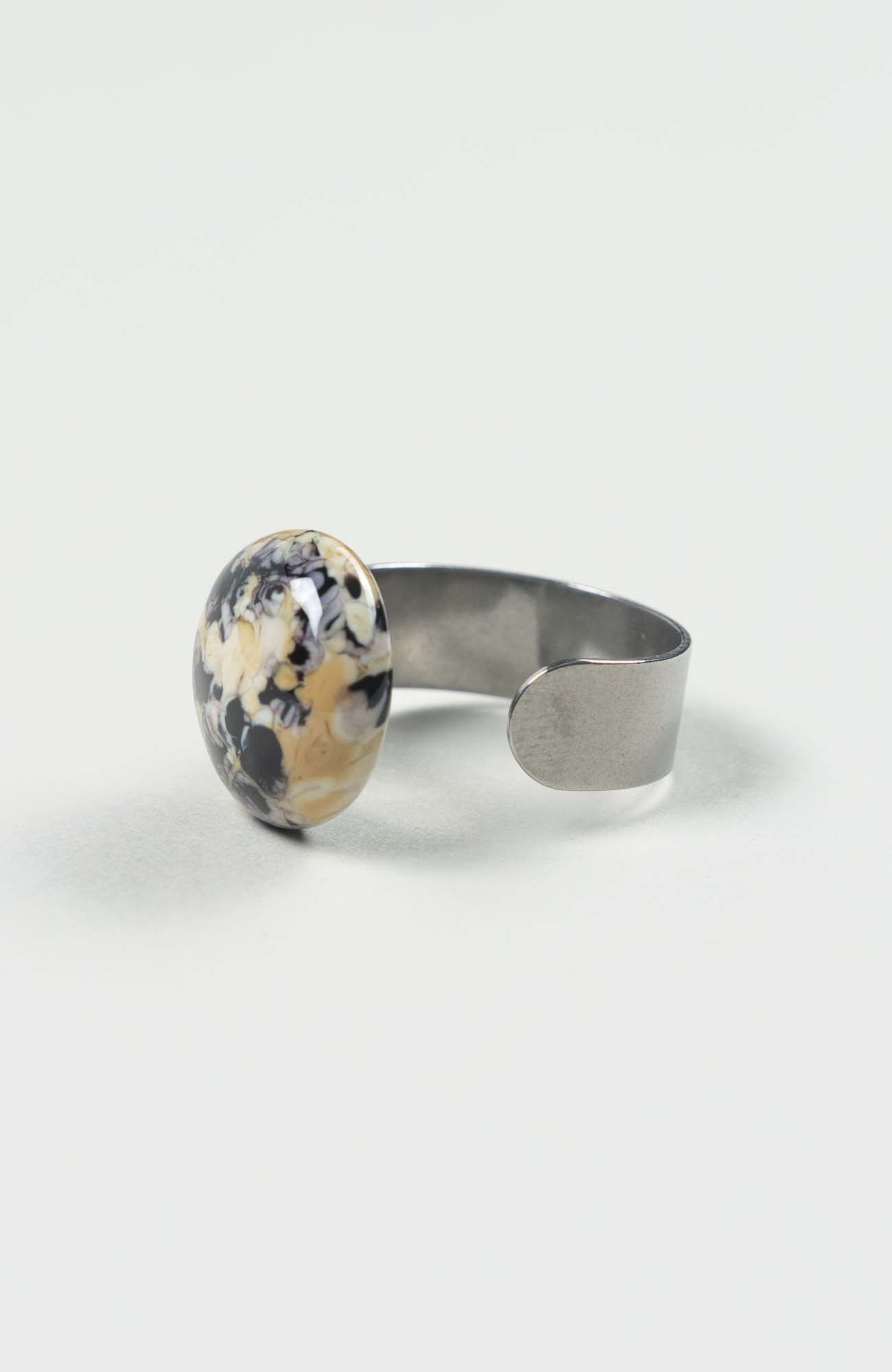 Bague plate Intense Argenté